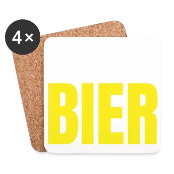Mehr Bier Frühlingsfest 2026 – Lustiges Bier Fest - Untersetzer (4er-Set) - Weiß - Vorne