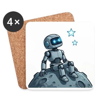 9 Le Robot Contemplatif - Dessous de verre (lot de 4) - blanc - Devant