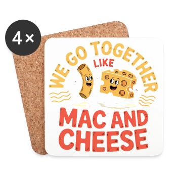 Mac and Cheese Best Friends Couple Design - Coasters (set of 4) - white - Front