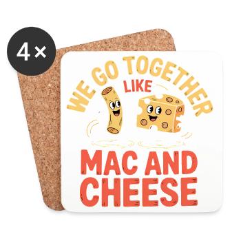 Mac and Cheese Best Friends Couple Design - Coasters (set of 4) - white - Front