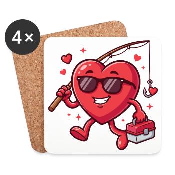 Lustiger Angel-Valentinstag für Männer - Untersetzer (4er-Set) - Weiß - Vorne