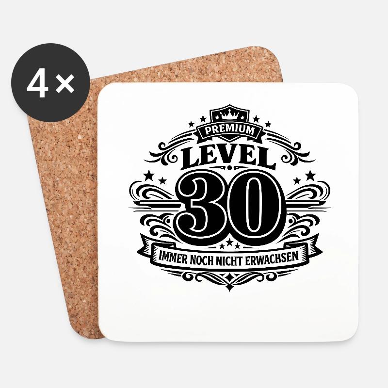 Level 30 Premium Geburtstagsdesign - Untersetzer (4er-Set) - Weiß