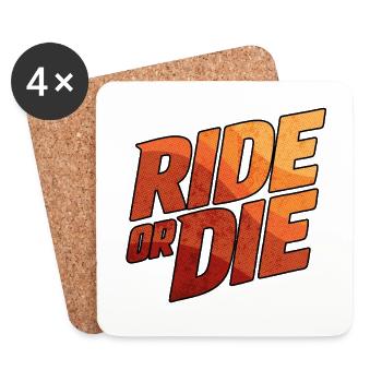 Ride or Die Typography - Coasters (set of 4) - white - Front