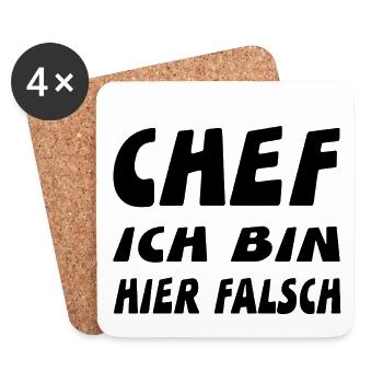 Chef - Untersetzer (4er-Set) - Weiß - Vorne