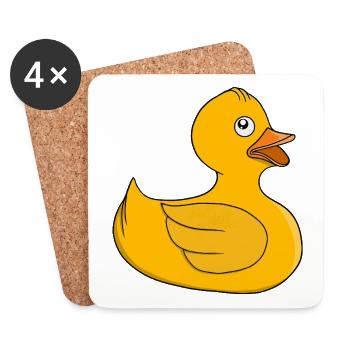 Sunny Rubber Duck - Coasters (set of 4) - white - Front