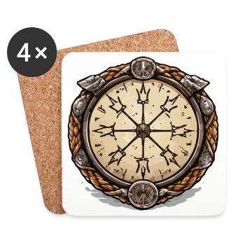 Vintage Compass Viking - Dessous de verre (lot de 4) - blanc - Devant