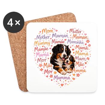 Berner Sennenhund Mama – Muttertag Hundeliebe - Untersetzer (4er-Set) - Weiß - Vorne