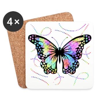 Schmetterling - Untersetzer (4er-Set) - Weiß - Vorne
