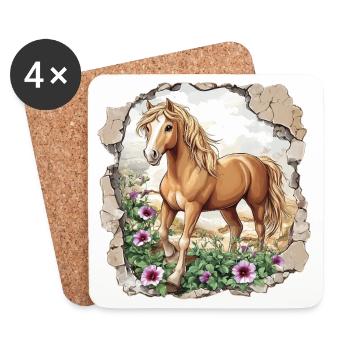 Pferd  - Untersetzer (4er-Set) - Weiß - Vorne