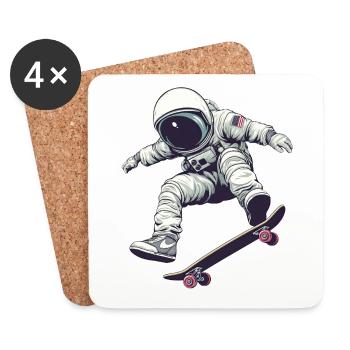 Skating in Space  - Dessous de verre (lot de 4) - blanc - Devant