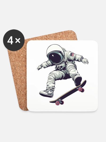 Skating in Space - Coasters (set of 4) - white