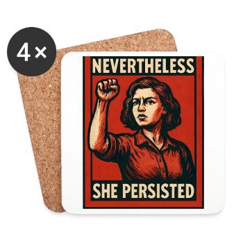 Yet she held by poster - Coasters (set of 4) - white - Front