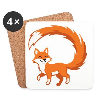 Firefox Longue Queue ! - Dessous de verre (lot de 4) - blanc - Devant