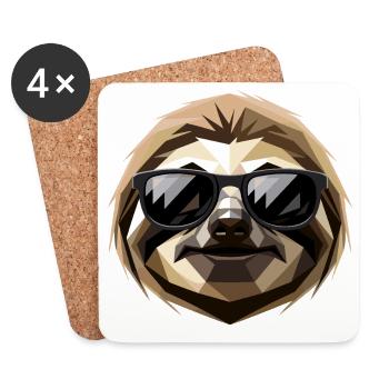 Sloth Morning Grouch Lazy Cute Sloths - Coasters (set of 4) - white - Front
