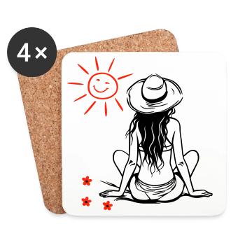 Le désir du soleil - Dessous de verre (lot de 4) - blanc - Devant