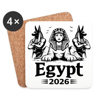 Sphinx Cleopatra Anubis Egypt 2026 Mysticism - Coasters (set of 4) - white - Front