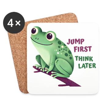 Frog with Quote - Coasters (set of 4) - white - Front