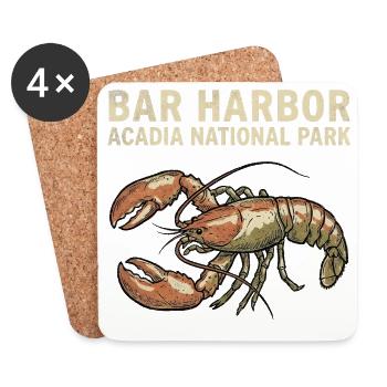 Bar Harbor, Acadia National Park – Visit Aca - Coasters (set of 4) - white - Front