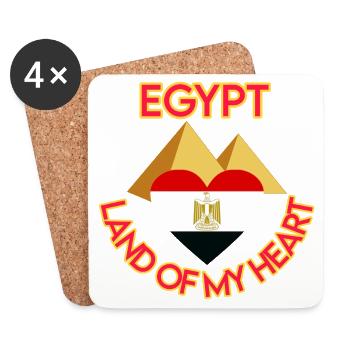 Egypt Heartland – Pyramid Heart Motif - Coasters (set of 4) - white - Front