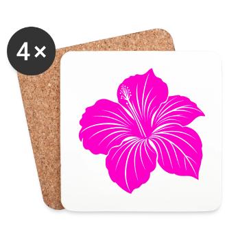 Hibiscus flower - Coasters (set of 4) - white - Front