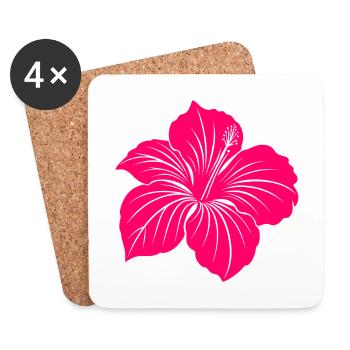 Hibiscus flower - Coasters (set of 4) - white - Front