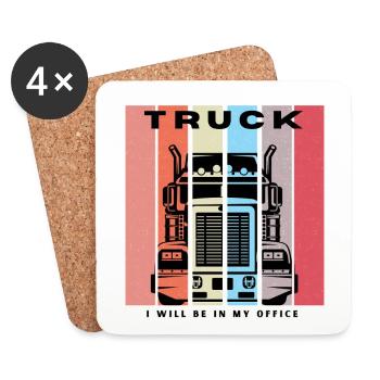 American Truck – Classic USA Truck Driver Design - Coasters (set of 4) - white - Front
