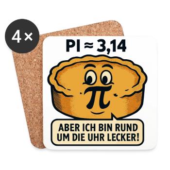 Pi-Day-Mathe-Kuchen - Untersetzer (4er-Set) - Weiß - Vorne