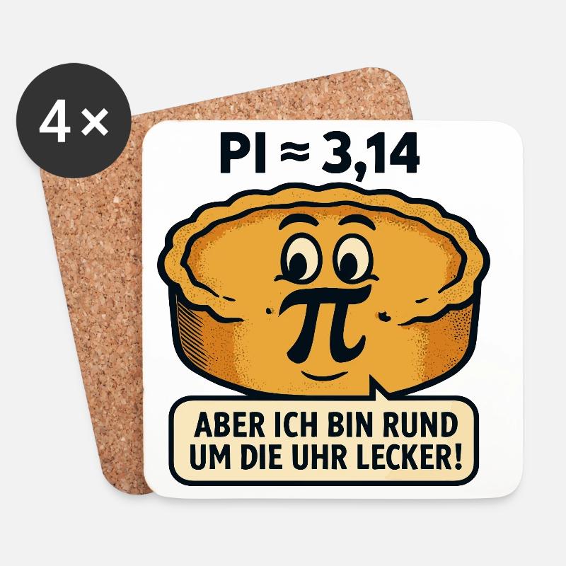 Pi-Day-Mathe-Kuchen - Untersetzer (4er-Set) - Weiß