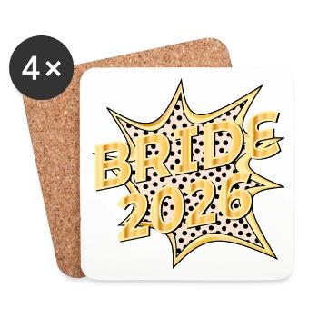 Mariée 2026 - Dessous de verre (lot de 4) - blanc - Devant