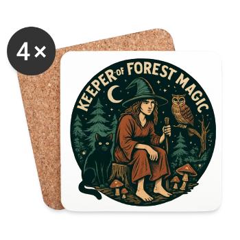 Forest Spell Guardian - Coasters (set of 4) - white - Front