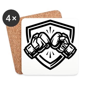 Boxing Gloves Coat of Arms - Coasters (set of 4) - white - Front