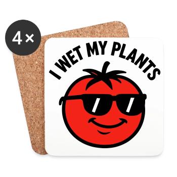 I wet my plants tomato gardening - Coasters (set of 4) - white - Front