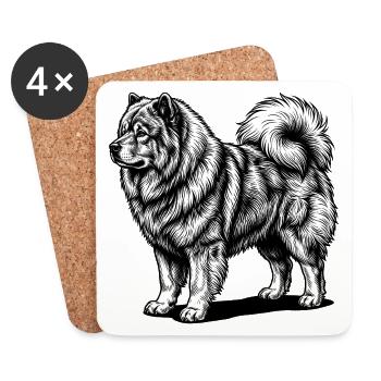 Eurasier | Old Dude - Untersetzer (4er-Set) - Weiß - Vorne