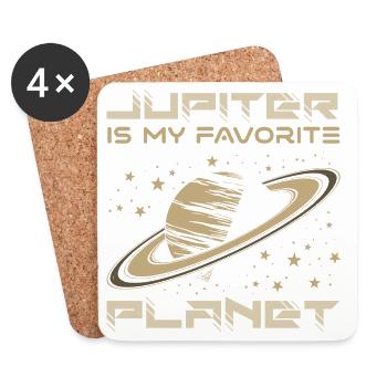 Jupiter est ma blague préférée sur la planète Saturne - Dessous de verre (lot de 4) - blanc - Devant