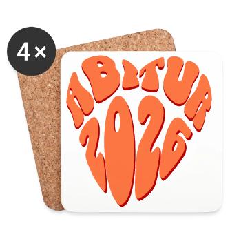 Abitur 2026 Heart - Coasters (set of 4) - white - Front