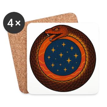 Emblème Cosmique d’Ouroboros - Dessous de verre (lot de 4) - blanc - Devant