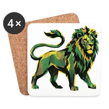 Lion Roots Reggae - Untersetzer (4er-Set) - Weiß - Vorne