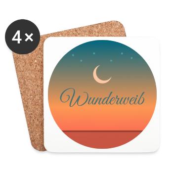 Wunderweib - Untersetzer (4er-Set) - Weiß - Vorne