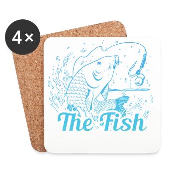 Le Murmureur de Poissons – Diction drôle du pêcheur - Dessous de verre (lot de 4) - blanc - Devant
