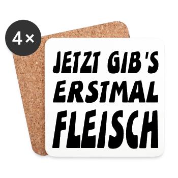 Fleisch - Untersetzer (4er-Set) - Weiß - Vorne