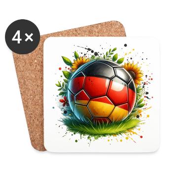 Deutschland Fussball Ball Landschaft - Untersetzer (4er-Set) - Weiß - Vorne