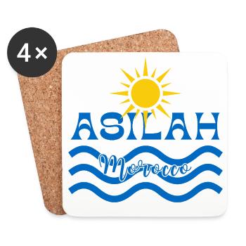 Asilah Morocco Sun Waves - Coasters (set of 4) - white - Front