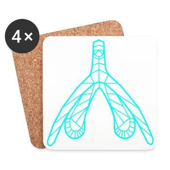 Klitoris_cyan - Coasters (set of 4) - white - Front