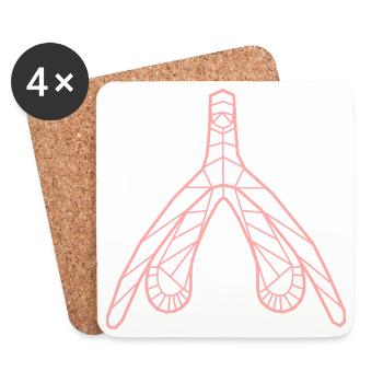 Klitoris_lachs - Coasters (set of 4) - white - Front