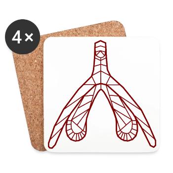 Klitoris_burgund - Coasters (set of 4) - white - Front