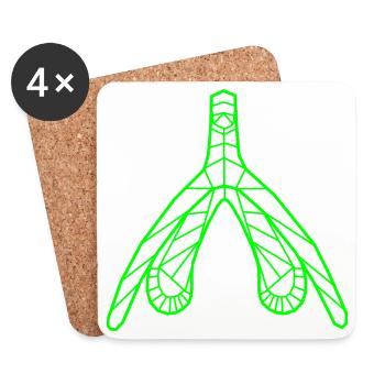 Klitoris_neongruen - Coasters (set of 4) - white - Front