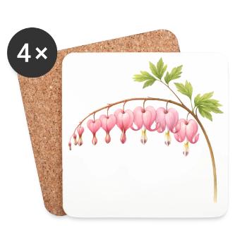 Tränendes Herz Rosa Frühlingsblume  - Untersetzer (4er-Set) - Weiß - Vorne
