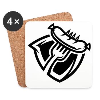 Sausage fork - Coasters (set of 4) - white - Front