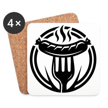 Wurst Bratwurst Symbol - Untersetzer (4er-Set) - Weiß - Vorne