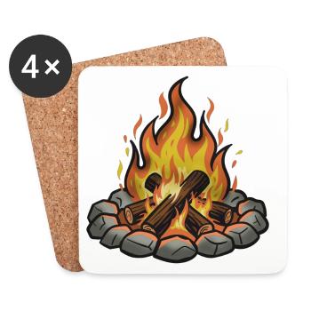 Campfire Illustration Coziness - Coasters (set of 4) - white - Front